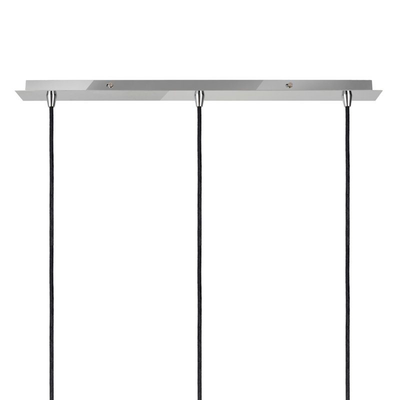 Luminaire suspendu linéaire à 3 lumières pour îlot de cuisine Lowder, Chrome