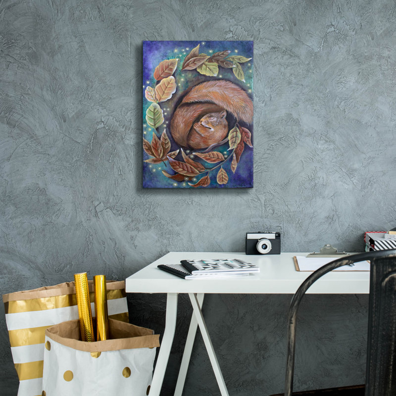 Toile épique Graffiti «Dreaming Squirrel» par Verena Wild, 12 po x 16 po