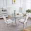 Table basse chromée peu encombrante avec plateau en verre Pieds en métal, faciles à nettoyer et amp; Stable-13236995