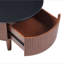 Table basse vintage emboîtable cannelée avec tiroir Vintage