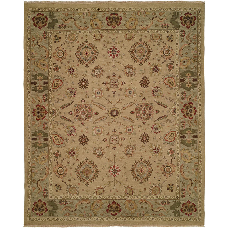 Wool Oriental Area Rug in Ivory, Rectangle 2' x 3'