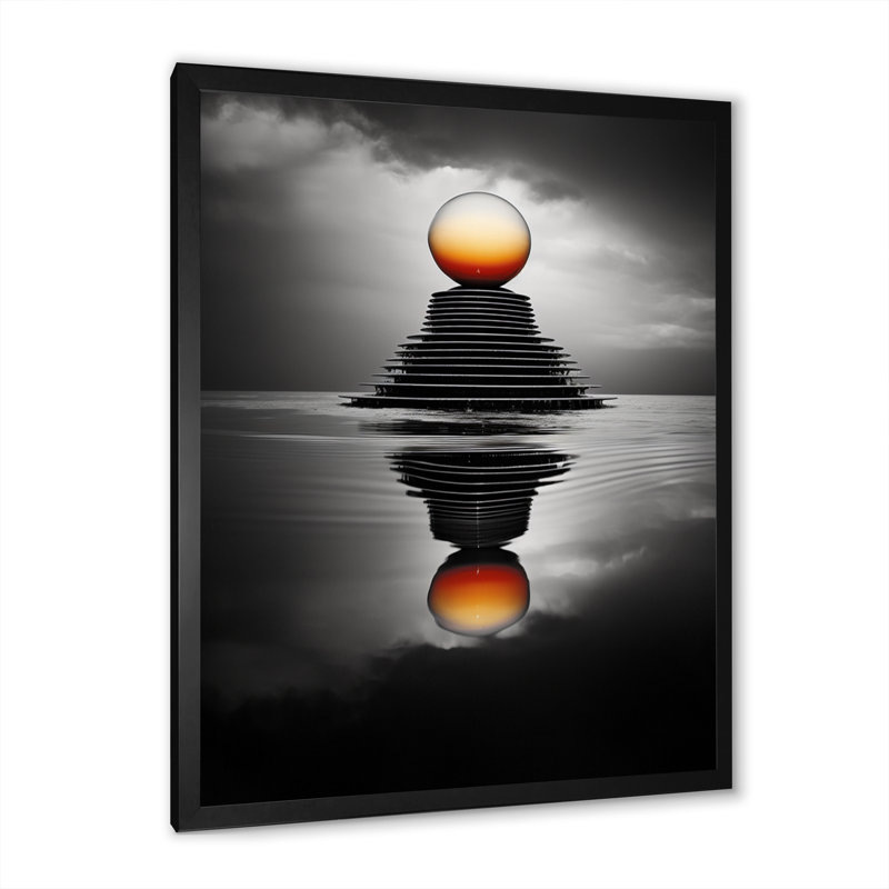 " Grayscale Rainbow Reflection ", Black Picture Framed, 20" H x 12" W x 1" D