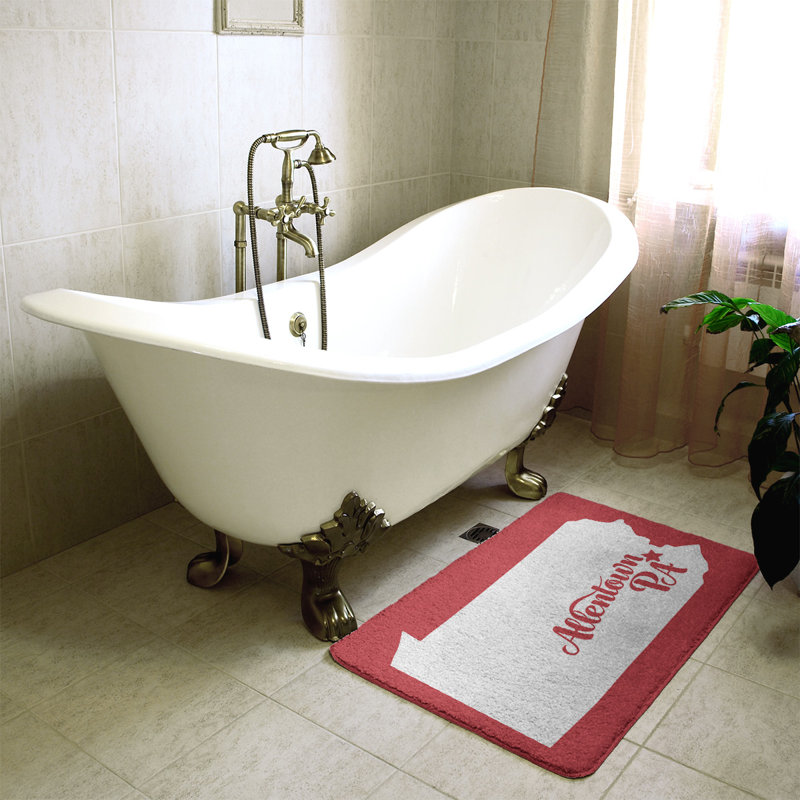 Tapis pour salle de bain allentown pennsylvanie, l 17 po x L 21 po, Rouge, Allentown, Pennsylvanie