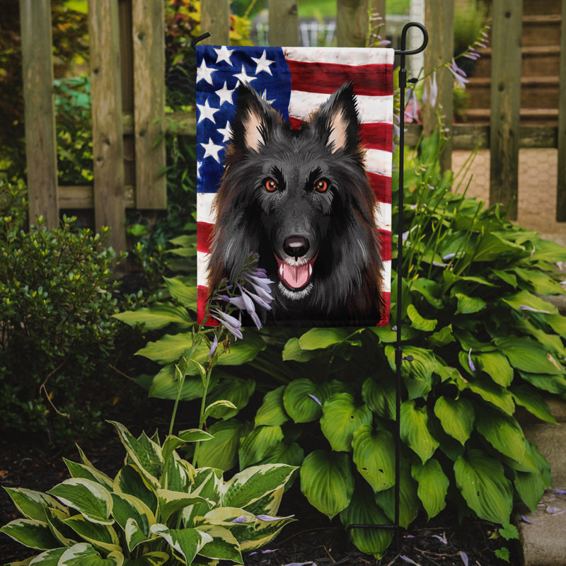 Polyester à 2 côtés 15 x 11 po drapeau de jardin, Groenendael belge