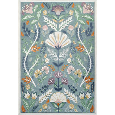 Abani Rugs Liburna Botanical Floral Multicolor Indoor/Outdoor Area Rug