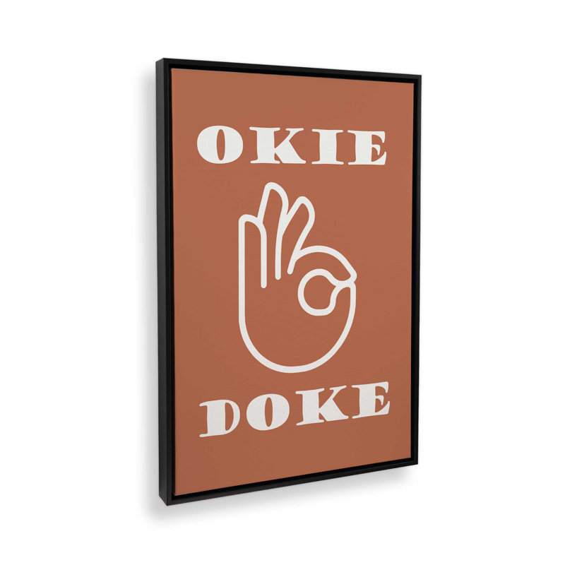 Okie Doke, reproduction sur toile dans un cadre, H 36,75 po x l 24,75 po, Noir satiné