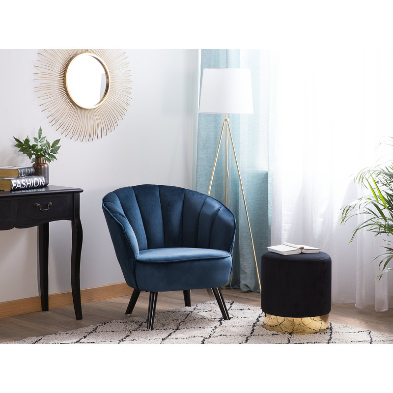 Dartford Velvet Barrel Chair, Dark Blue