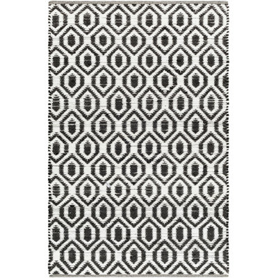 Tissé à la main et recyclé à plat P.E.T. Tapis blanc / noir