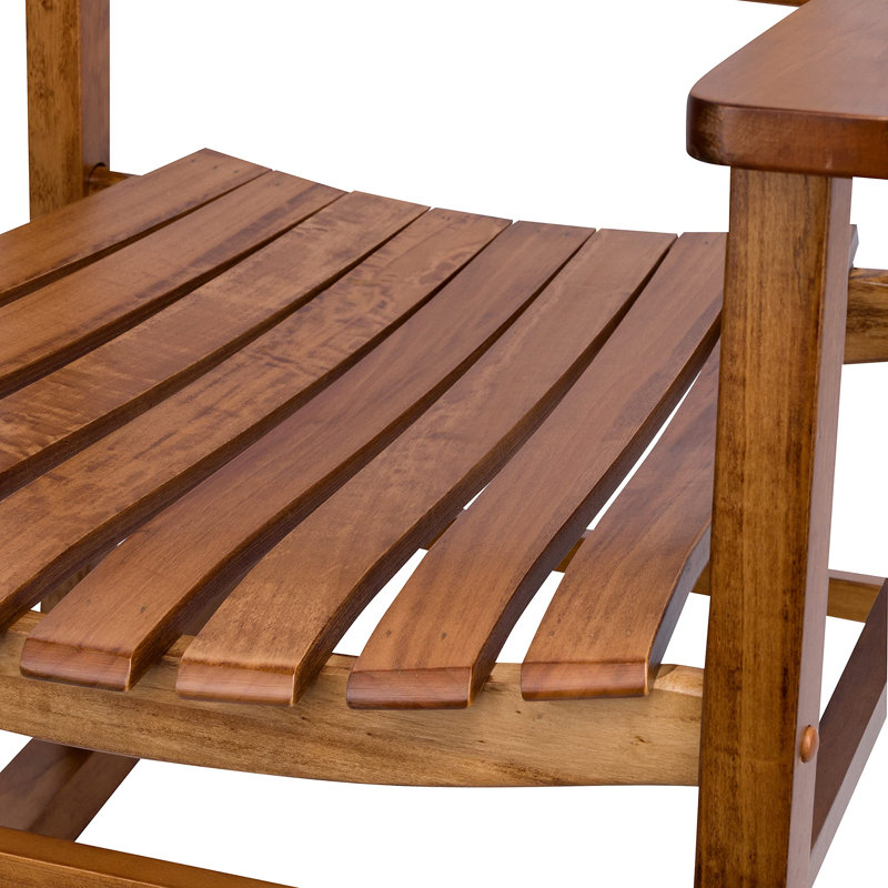 Chaise berçante en bois à haut dossier, Chêne clair