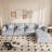 Slipcovered Upholstered Modular Sofa With Ottoman-110374991-110374988