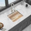 Quartz Kitchen Sink - 21X18" White Granite Composite Workstation Undermount Kitchen Sink-119208230