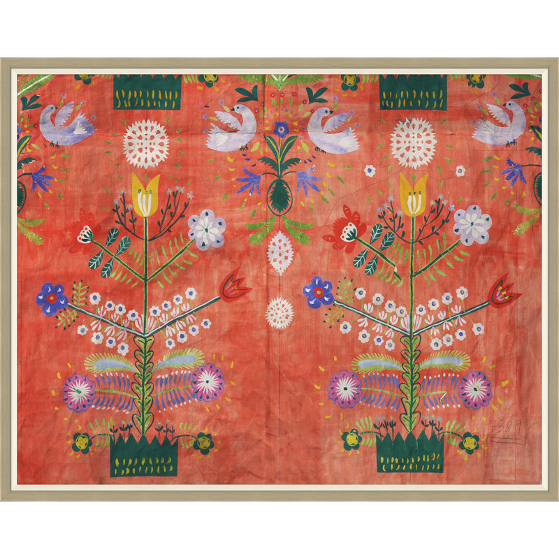 Fete 1 Print by Paule Marrot, 43" H x 54" W, Framed Print, Silver