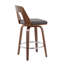 Tabouret de comptoir Mid-Century moderne en similicuir noyer et brun par - ensemble de 2