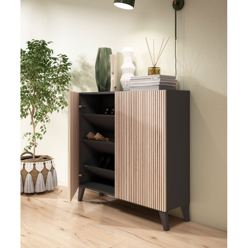 15 Pair Shoe Storage Cabinet, Natural