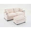 Canapé en velours côtelé beige avec 2 sièges, port et porte-gobelet - Transformez votre salon, appartement, bureau en forme de L en place pour un style confortable-2418114
