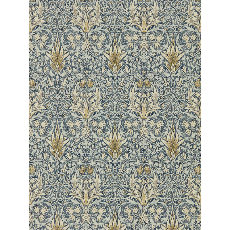 Snakeshead Wallpaper, Indigo/Cumin