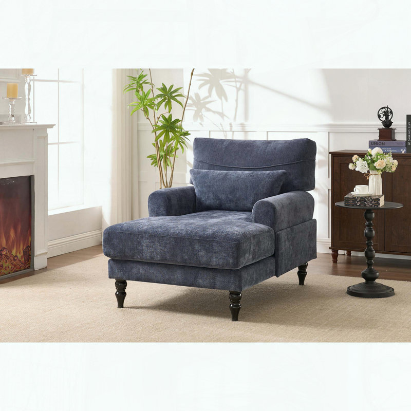 Chaise longue moderne - rembourrée - bleue, Bleu