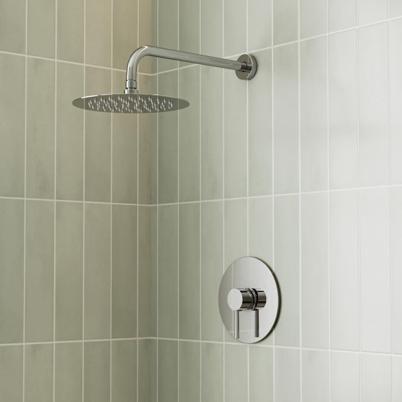  Pressure Balance Shower Faucet with 10-Inch Rain Single-Function Shower Head, 1.75 GPM in Polished Chrome(Valve Included)