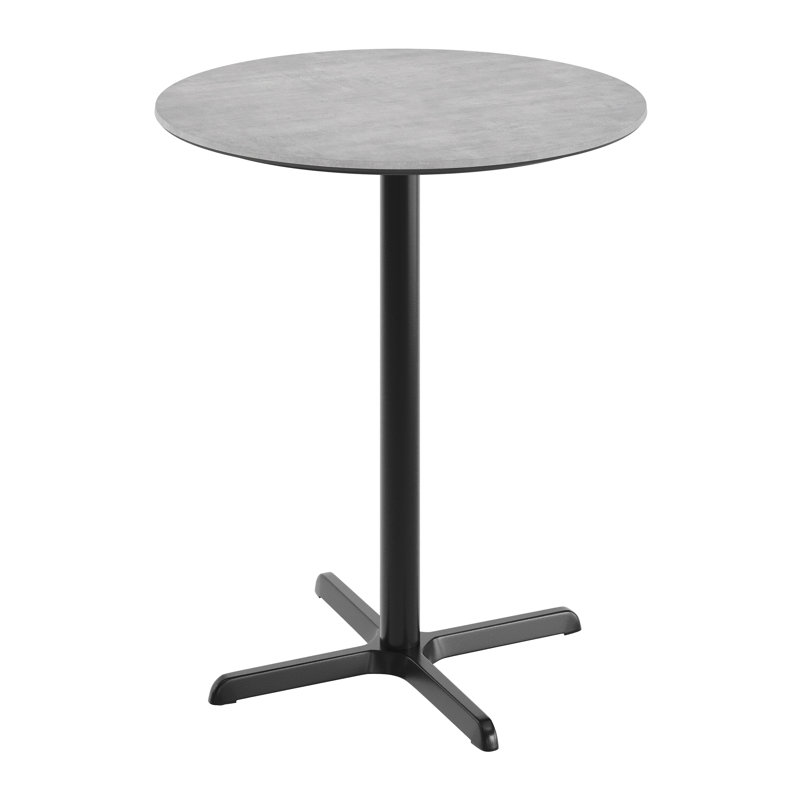 Commercial Seamless Surface Tabletop with Bar Height Crisscross Base, 42"H x 36"L x 36"W, Gray
