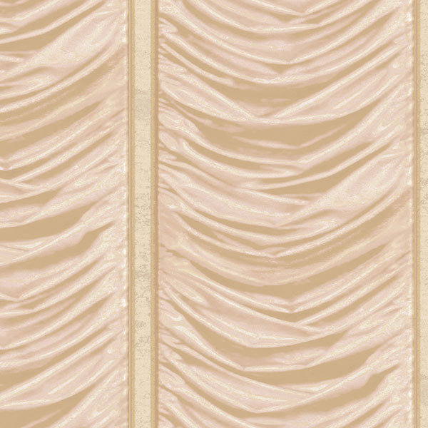 Opulence Luxury Italian Drape Glitter/Shimmer Double Width 33' L x 42" W Wallpaper Roll, Pink/Gold