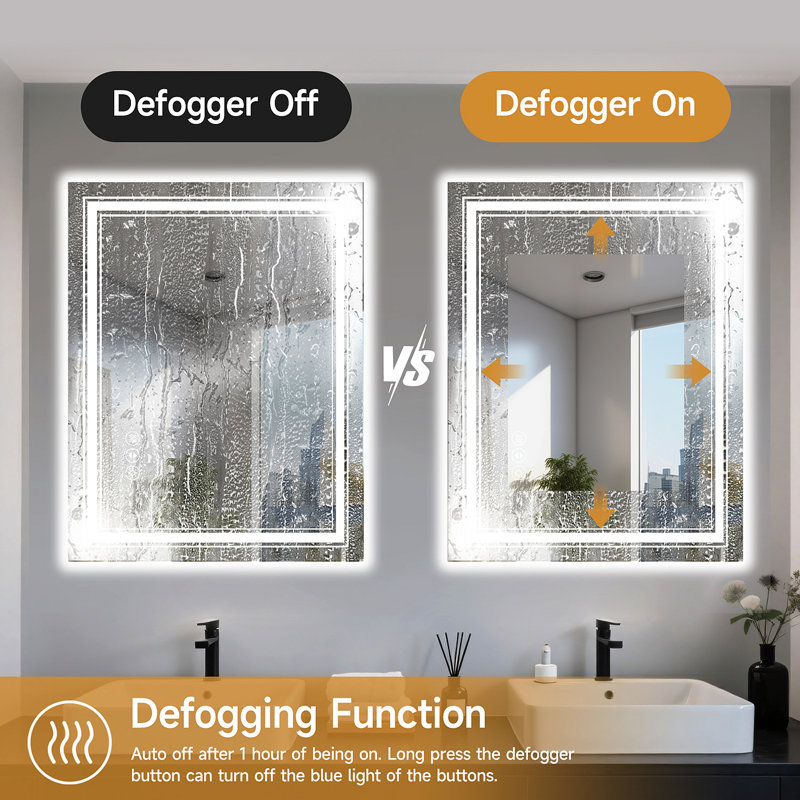 20X28 Inch Frameless LED Bathroom Mirror,Smart Mirror, 20.14" x 28.14", Rectangle