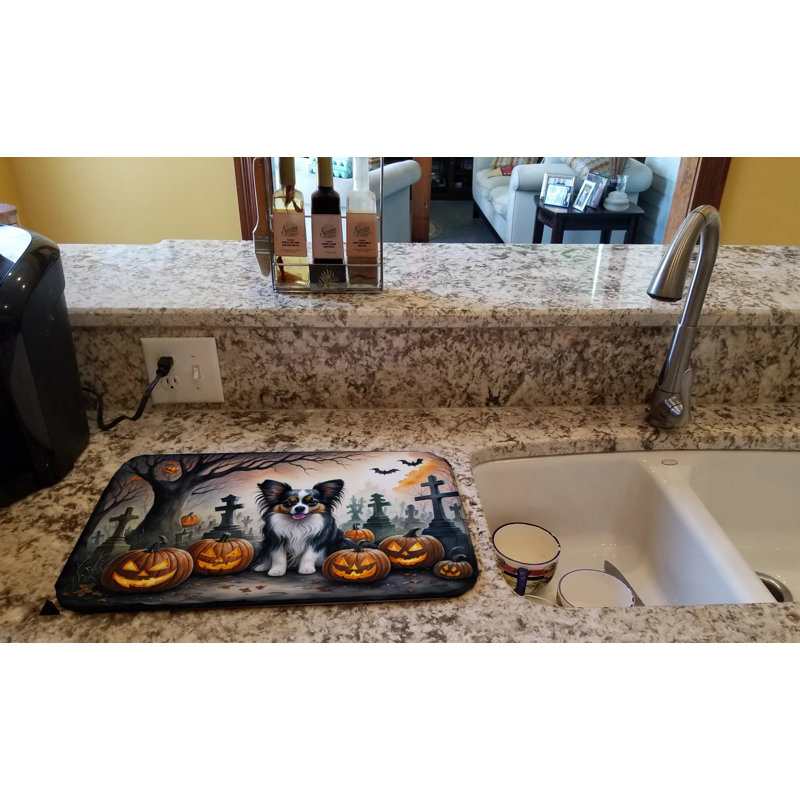 Tapis absorbant pour vaisselle avec surface en polyester et couche de mousse pu pour comptoir de cuisine