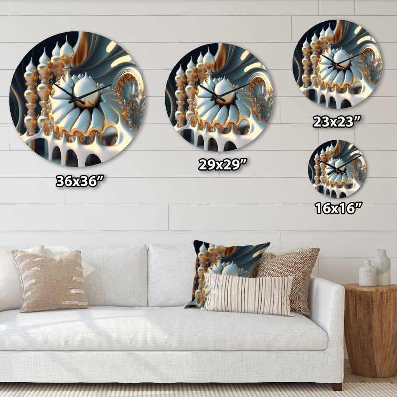 Horloge murale Fractal Futuristic Architecture I, Petit