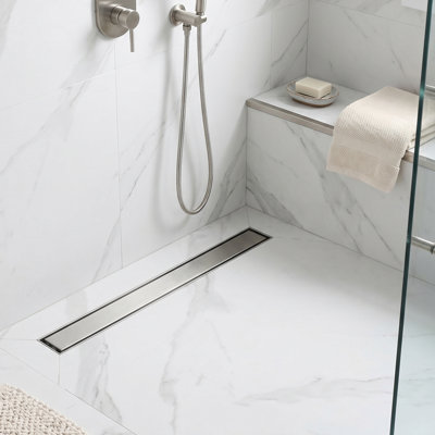 Drain de douche rectangulaire moderne avec insert 2 en 1 et couvercle plat convenant à Bahtroom
