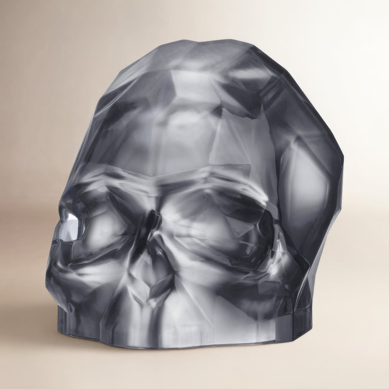 Crâne à facettes Memento Mori, H 8,27 po x l 10,24 po x P 7,8 po, Argent