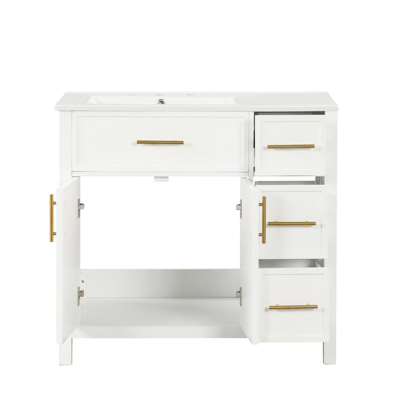 Meuble-lavabo de 36 pouces avec comptoir pour lavabo, Blanc