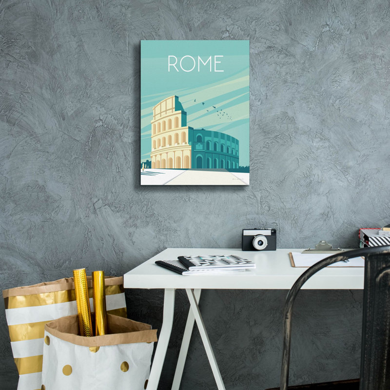 «Rome» par Omar Escalante, art mural sur toile, H 16 po x l 12 po x P 0,75 po