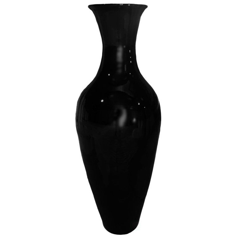 Claxton Handmade Wood Floor Vase, Black, 37" H x 14" W x 14" D