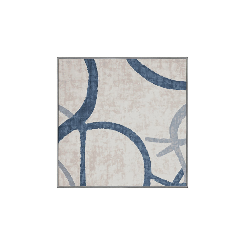 Tapis gris lavable à la machine, Carré 8 pi
