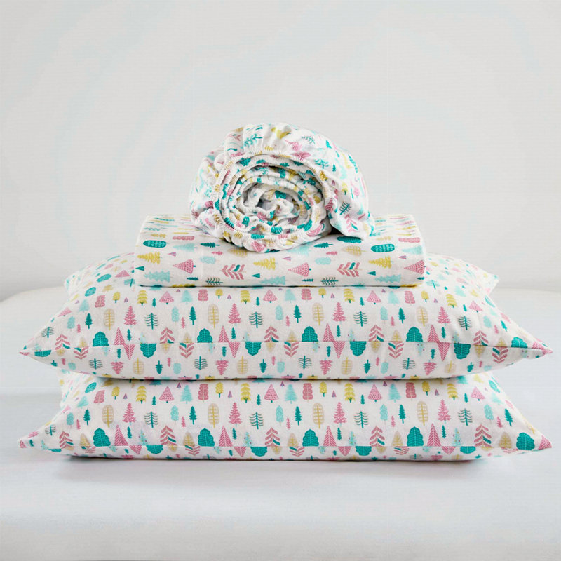 Ensemble de draps en flanelle de coton, Couvre-lit simple TG + 2 pièces supplémentaires