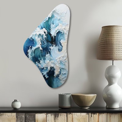 Beaufort - Coastal Waves Boomerang Shape Assymterical Metal Wall Art