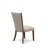 9 Piece Kitchen Table & Chairs Set Includes a Rectangle Dining Table with Removable Leaf and 8 Light Tan Linen Fabric Parson Chairs, Antique Walnut-410447826-410447838-410447827