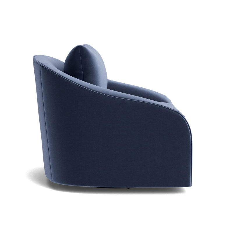 Laurel Swivel Chair, Performance Velvet - Indigo