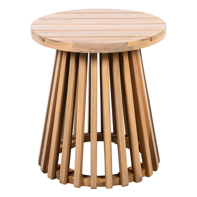 Table ronde en bois pour la cour et la pelouse - style rustique, table d'appoint à installation rapide, structure de patio adaptée à la piscine, capacité de 81,12 lb