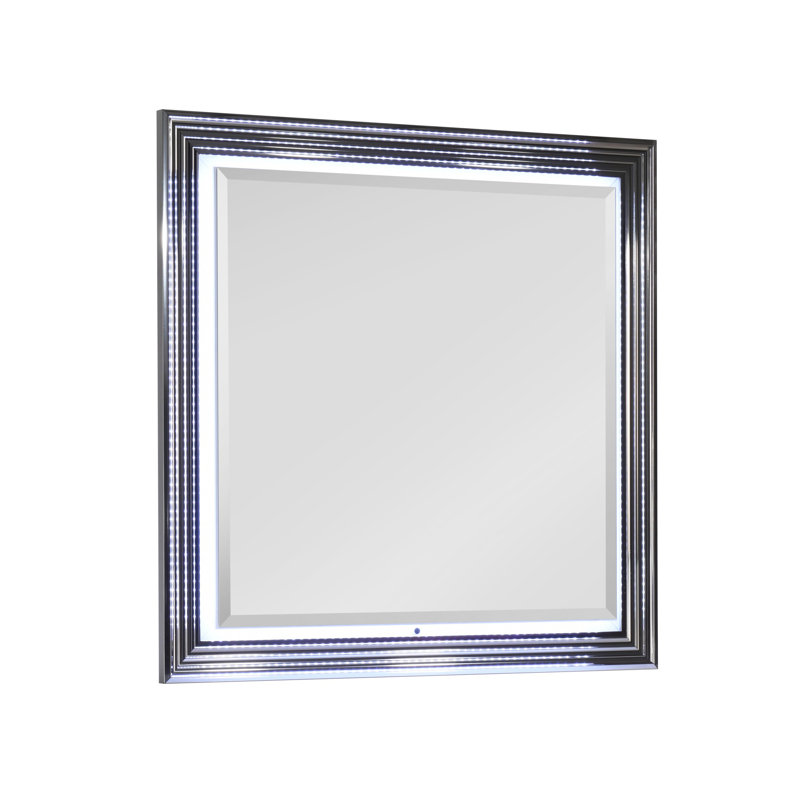 Moon Smooth White Mirror With Led, White