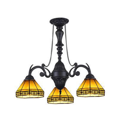 Lustre classique 3 lumières à abat-jour Marne