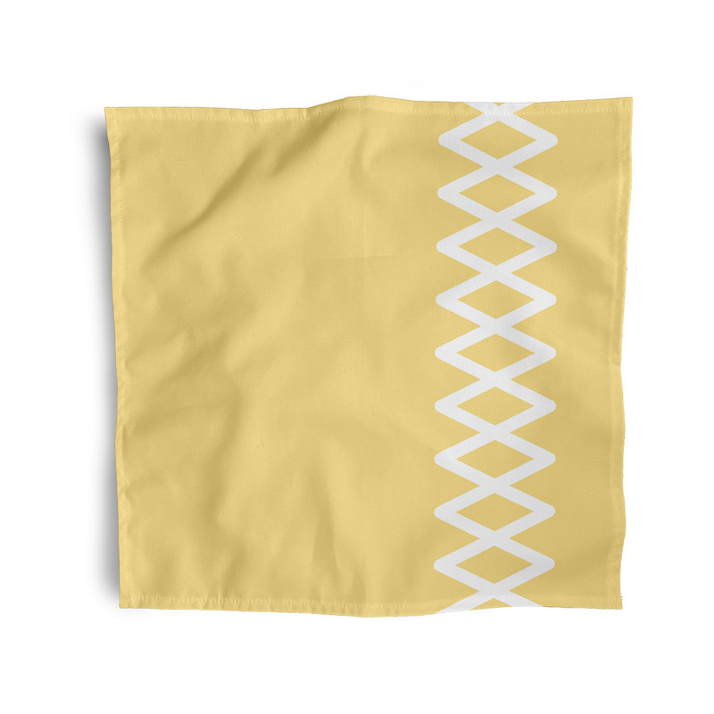 Lathaniel Polyester Geometric Square Napkin, Yellow