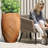Rust Color Large Cement Planter with Weave Design-1435283423