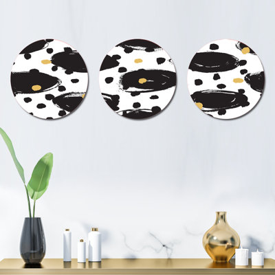 Ensemble de 3 décorations murales à motif géométrique monochrome V
