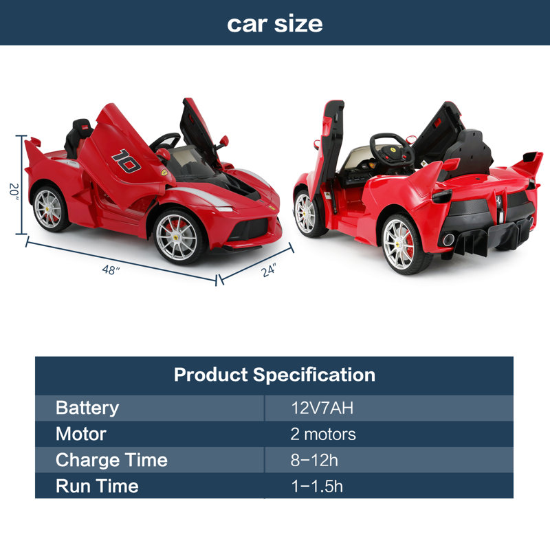 Licensed Ferrari LaFerrari Racing Ride On Car 12V Kids Electric Car With Remote Control, Openable Hydraulic Door