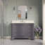 Ensemble de meuble-lavabo simple 48 po avec comptoir en marbre de Carrare gris Twain-456950525-440454343
