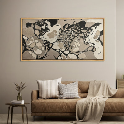 «Botanical Floral Branch S croquis», art mural neutre, impression sur toile encadrée