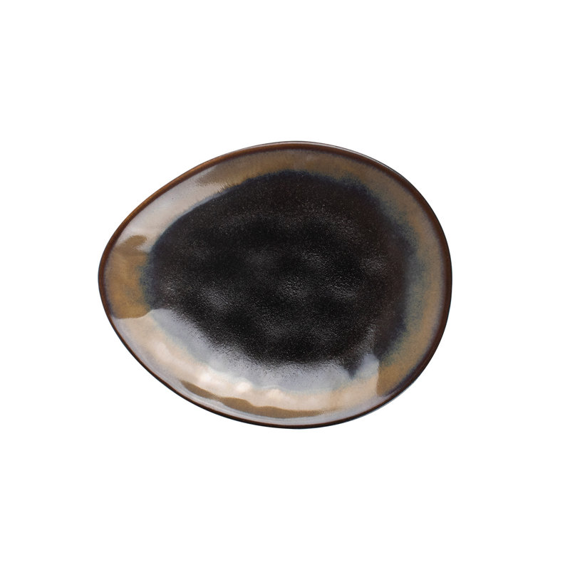 Plat triangulaire CAC China Venus noir minuit / beige désert 5 po