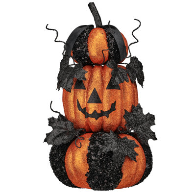 16" Glitter Pumpkin Stack