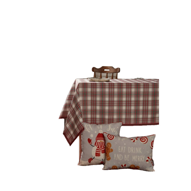 Plaid Holiday or Cookout Table Cloth, Rectangular, 55"x86"