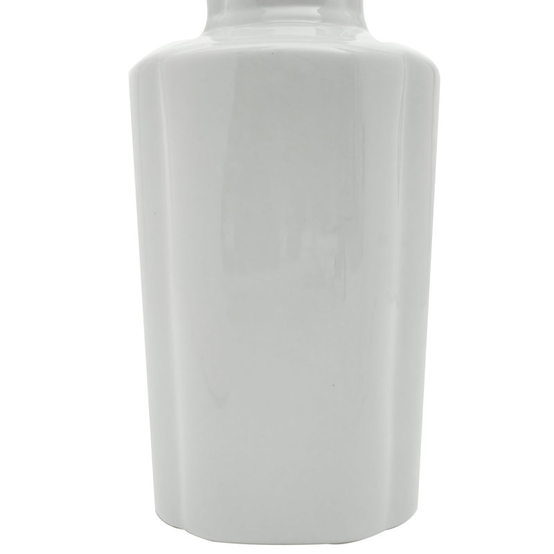 Blue Floral Vase, White